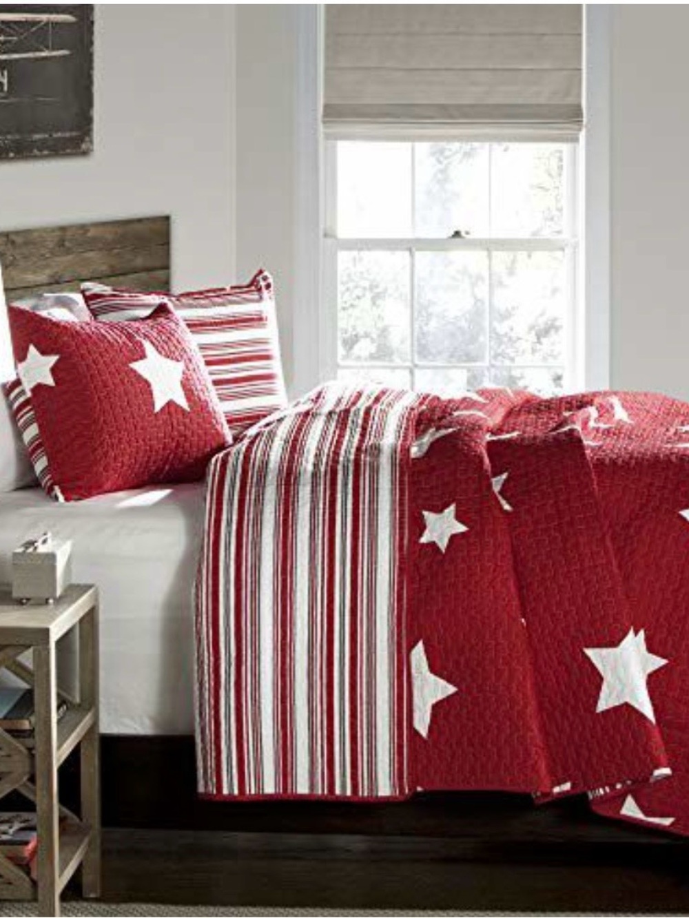 Red Star & Stripe Quilt Set
